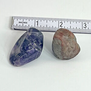 Amethyst Agate Crystal Set Polished Stones Natural Specimens